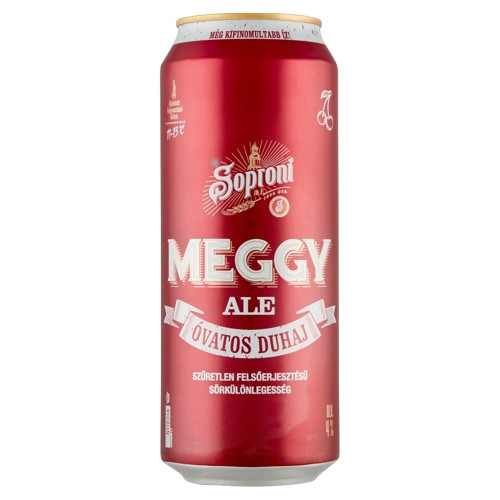 Soproni Óvatos Duhaj Meggy Ale Ungefiltertes obergäriges Bier-Spezialität 4 % - 0,5 l