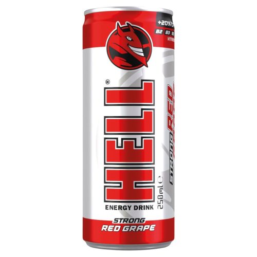HELL STRONG Red Grape kohlensäurehaltiges Energiegetränk – 250 ml